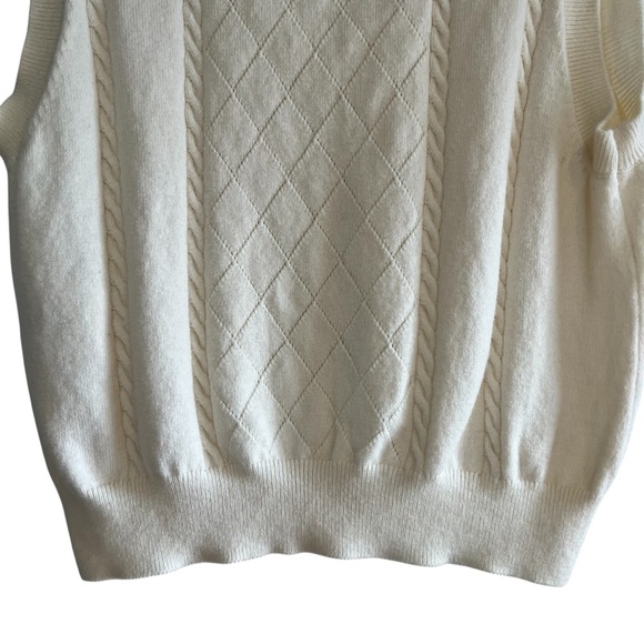 Sunday Best wool & cotton cable knit sweater vest size S excellent condition - Picture 7 of 9